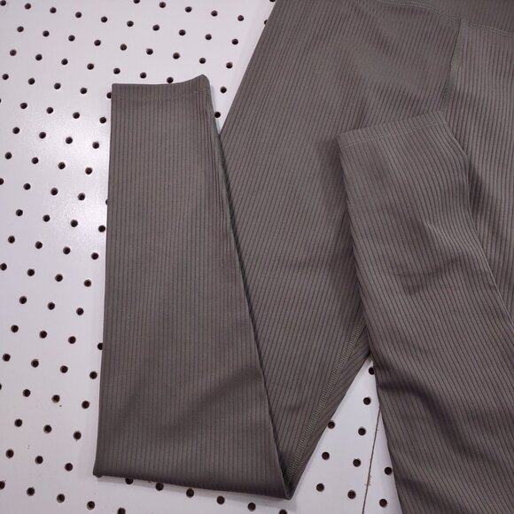 Girlfriend Collective Olive Green Ribbed Highwaisted Leggings, Size Small - Picture 4 of 9